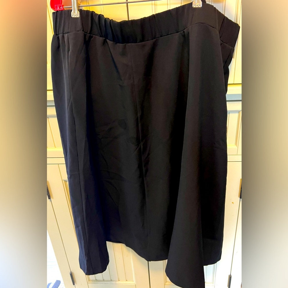 Lane Bryant Black Asymmetrical A-Line Midi Skirt